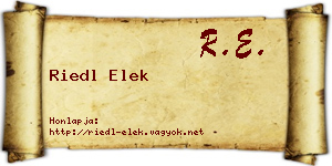 Riedl Elek névjegykártya